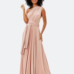 Two Birds Convertible Maxi Dress Mauve Pink